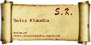 Solcz Klaudia névjegykártya