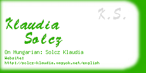 klaudia solcz business card